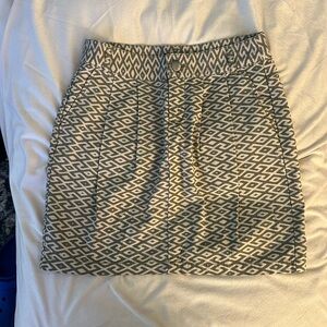 Gap Green & White Patterned Skirt
